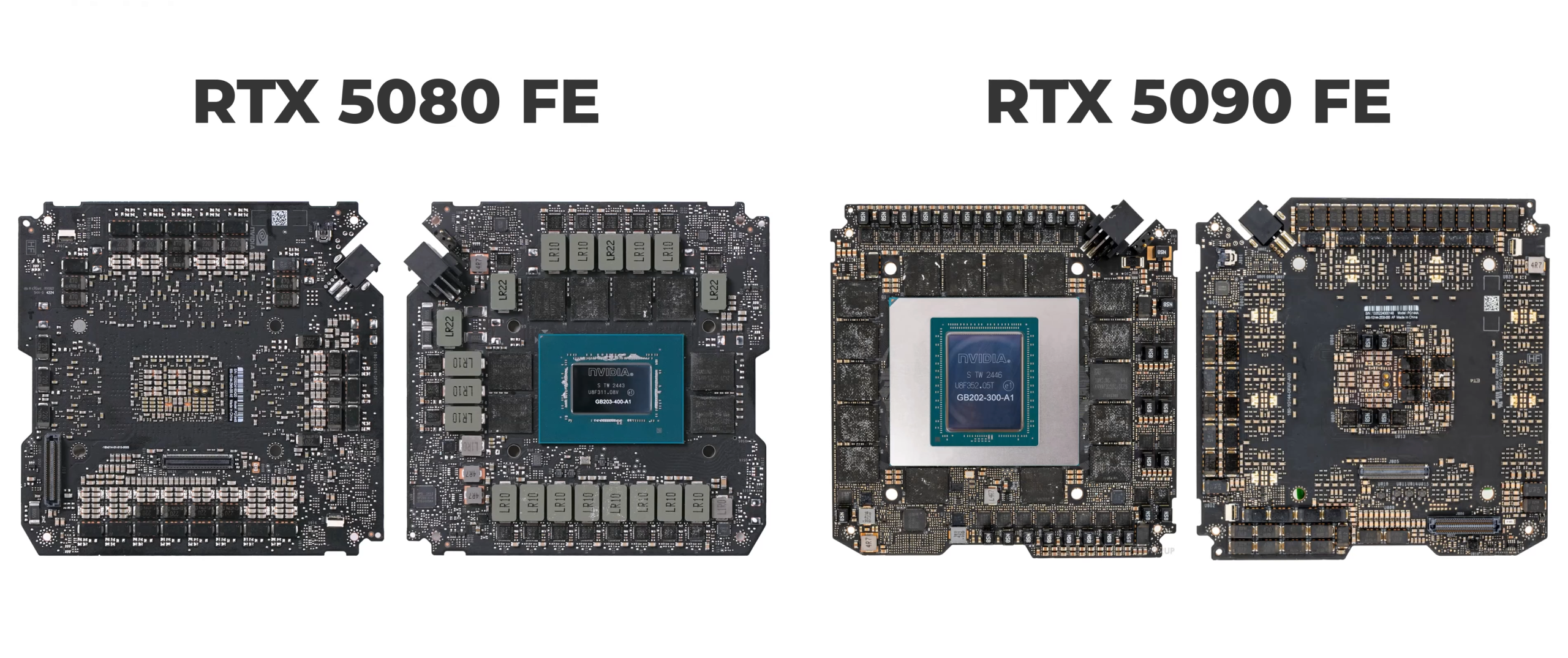 RTX 5080 파운더스 에디션 기판 실물 사진